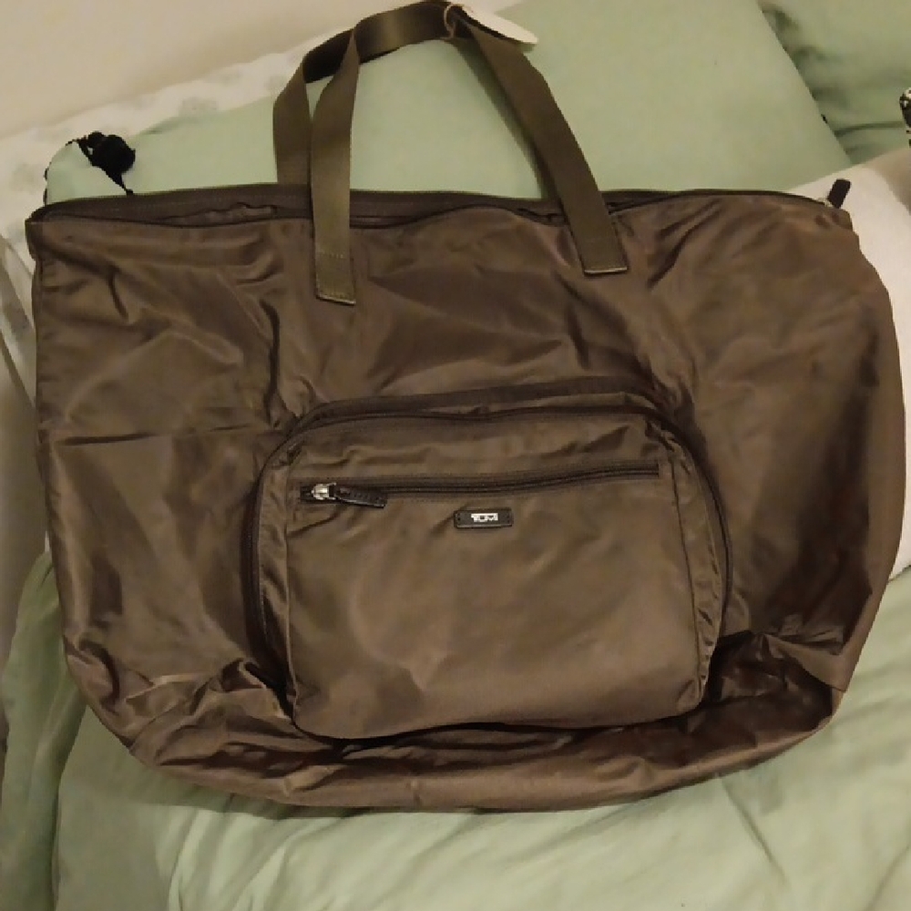 Tumi Brown Nylon Just in Case Tote Bag